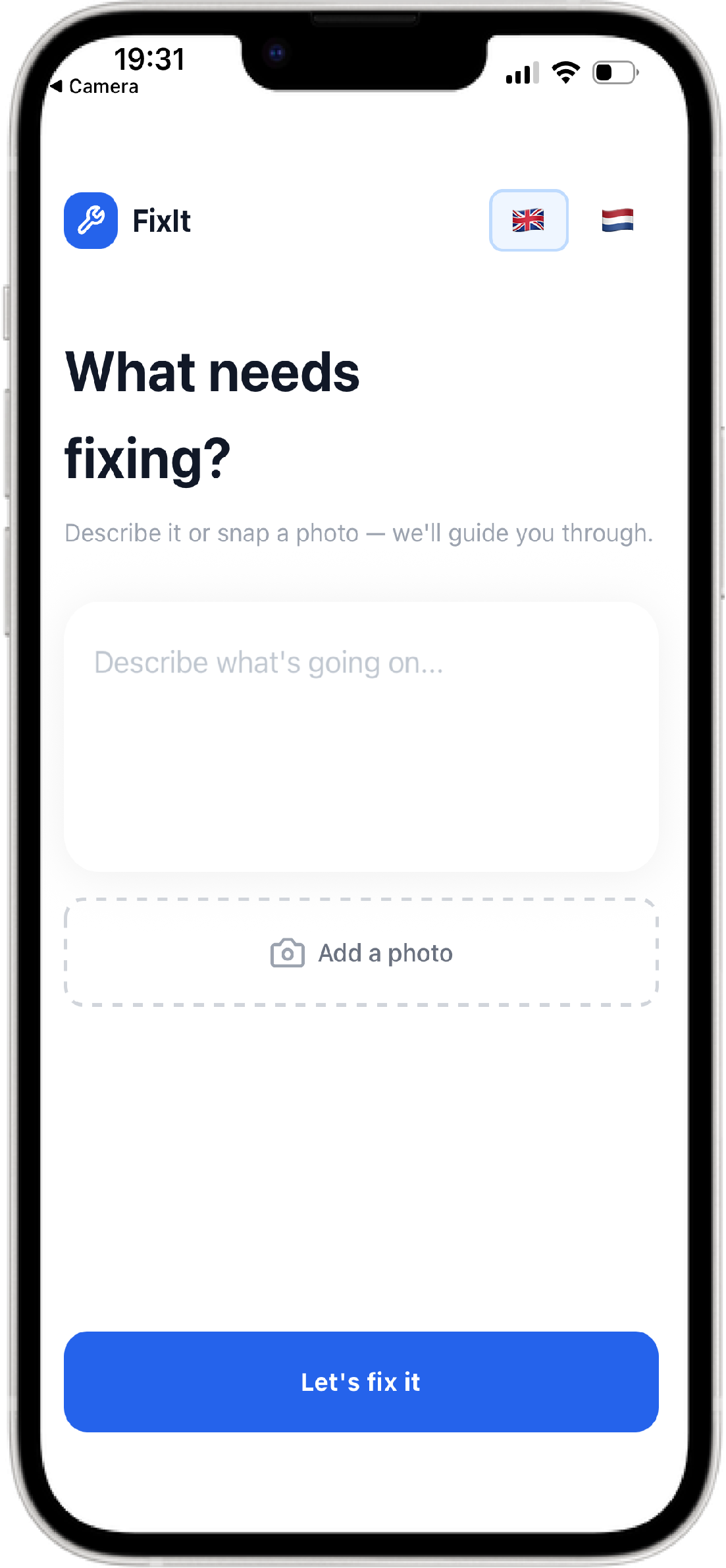 Fixit app mockup